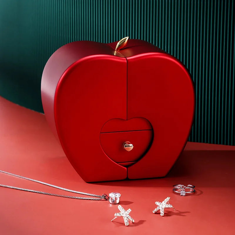 Christmas Gift Apple Jewelry Box With Eternal Flower Box Rose Flower Birthday Party New Year Valentine's Day Gift